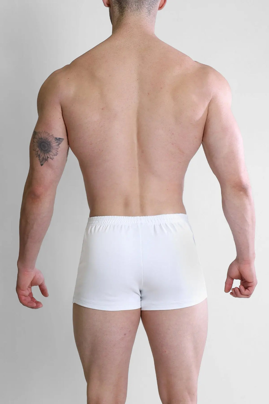 JJ Malibu Men's Varsity 2" Short Shorts with Zipper Pocket  - White