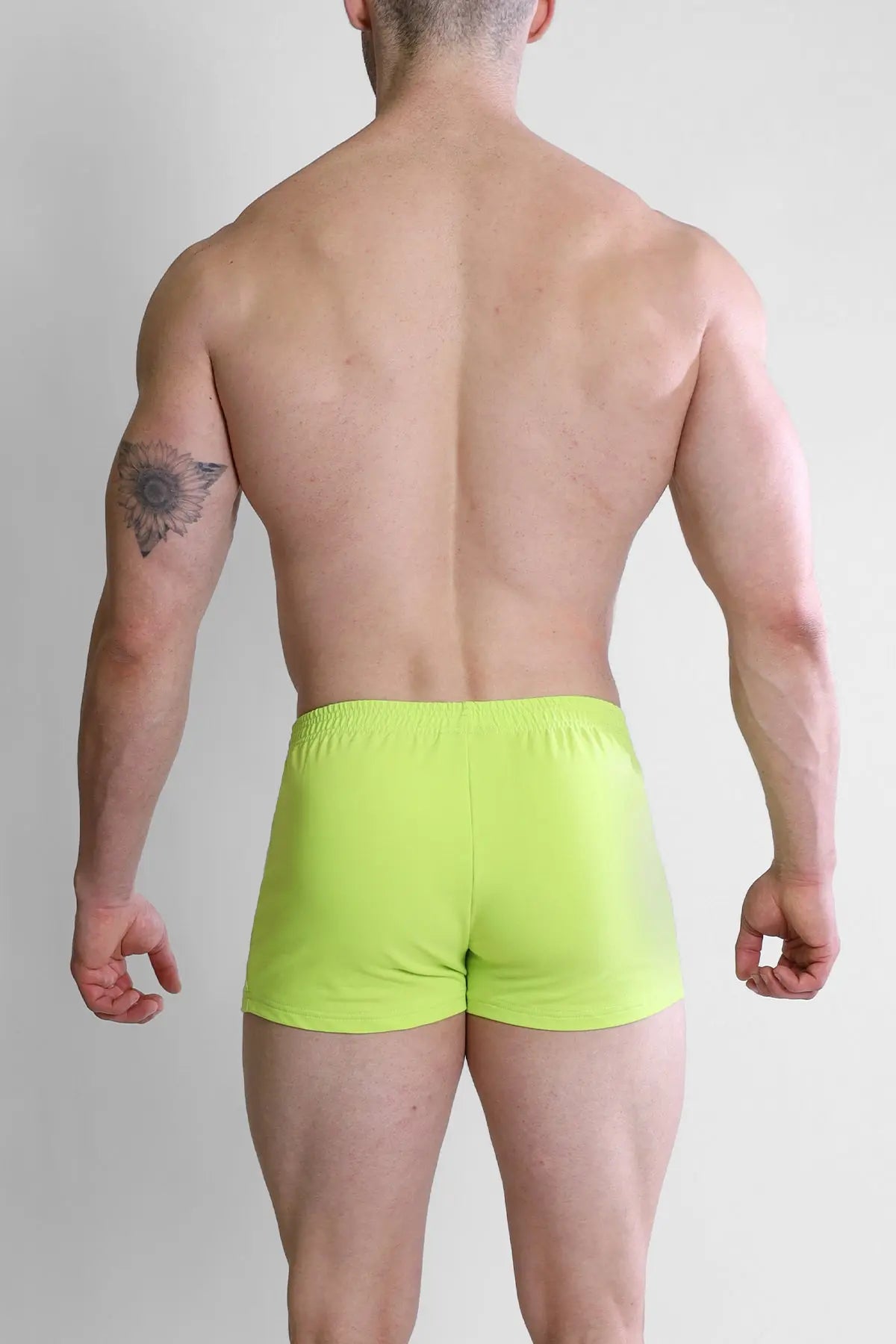 JJ Malibu Men's Varsity 2" Short Shorts with Zipper Pocket  - Neon Yellow