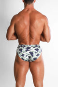 JJ Malibu Men's Wet-N-Wild Swim Briefs - Crashing Waves