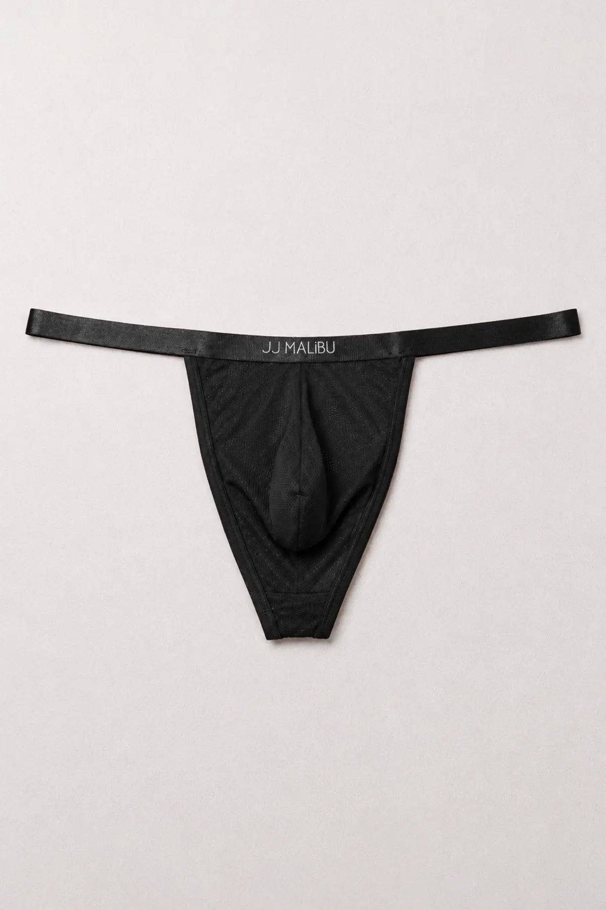 JJ Malibu Men's Now-or-Never Mesh Thong - Black Licorice