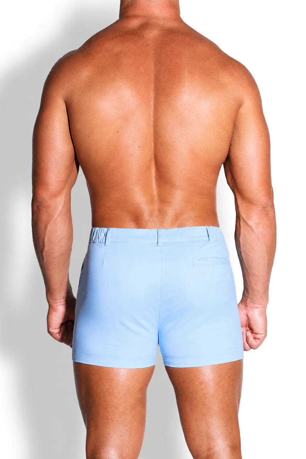 JJ Malibu Men's Muscle-fit Men's 2.5'' Stretchy Chino Shorts - Pale Blue