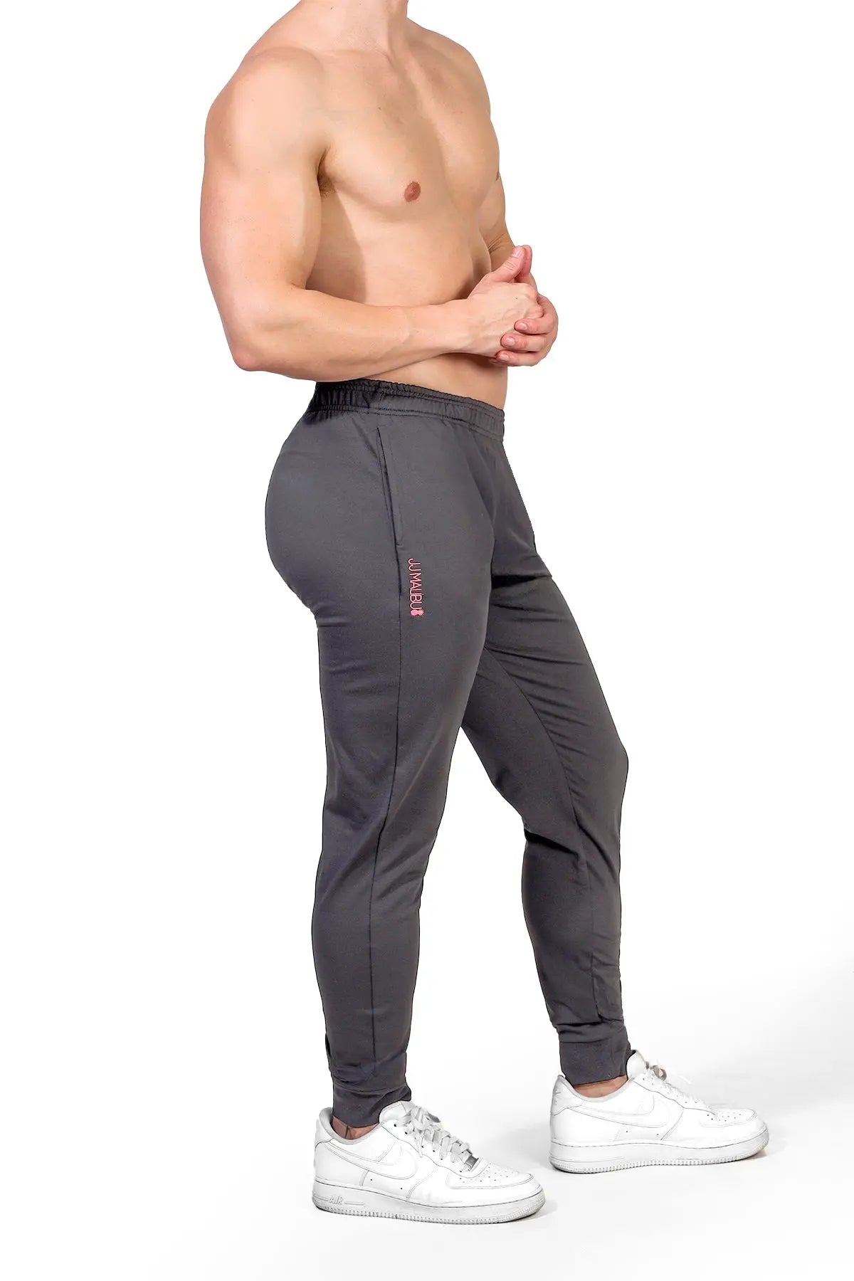 JJ Malibu Men's Peek-A-Boo Joggers - Dark Grey
