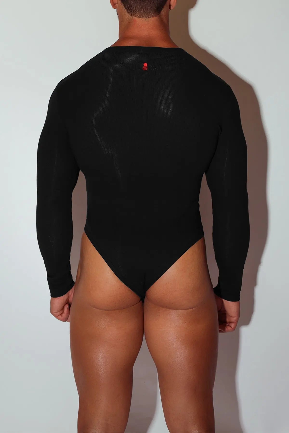 JJ Malibu Men's Infinity Long Sleeve Button Up Bodysuit - Midnight Black