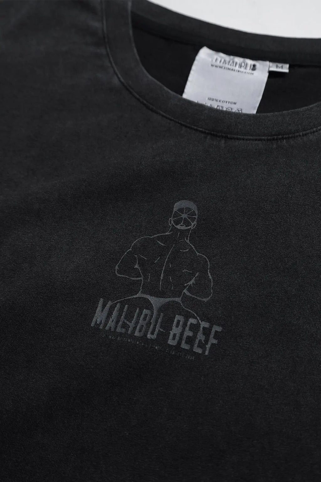 JJ Malibu Men's Vintage-Washed Drop-Shoulder Crop Tee - Beefcake