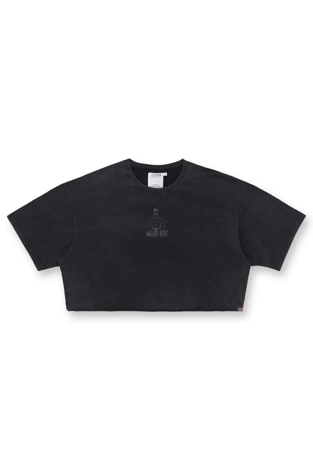 JJ Malibu Men's Vintage-Washed Drop-Shoulder Crop Tee - Beefcake