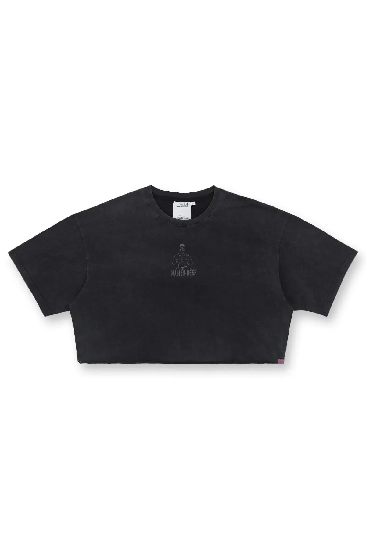 JJ Malibu Men's Vintage-Washed Drop-Shoulder Crop Tee - Beefcake
