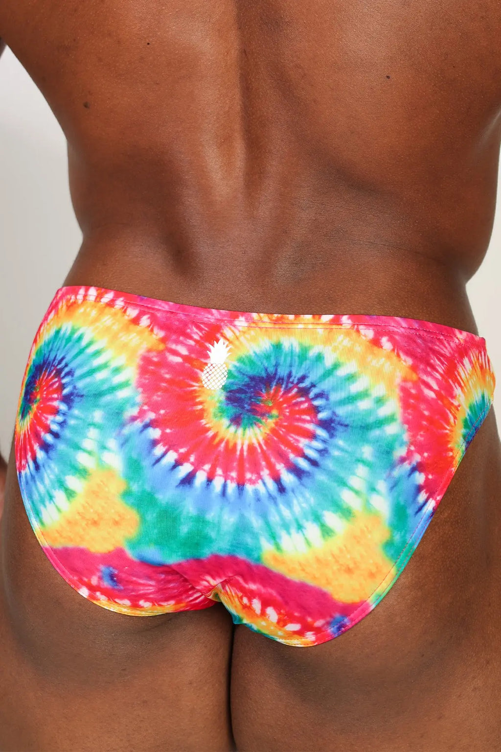 JJ Malibu Men's Slimmer Bulge Briefs - Rainbow Tie Dye