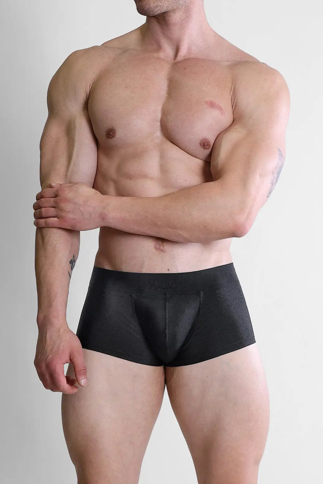 JJ Malibu Men's Dynamic Sheen Boxer Briefs - Midnight Black