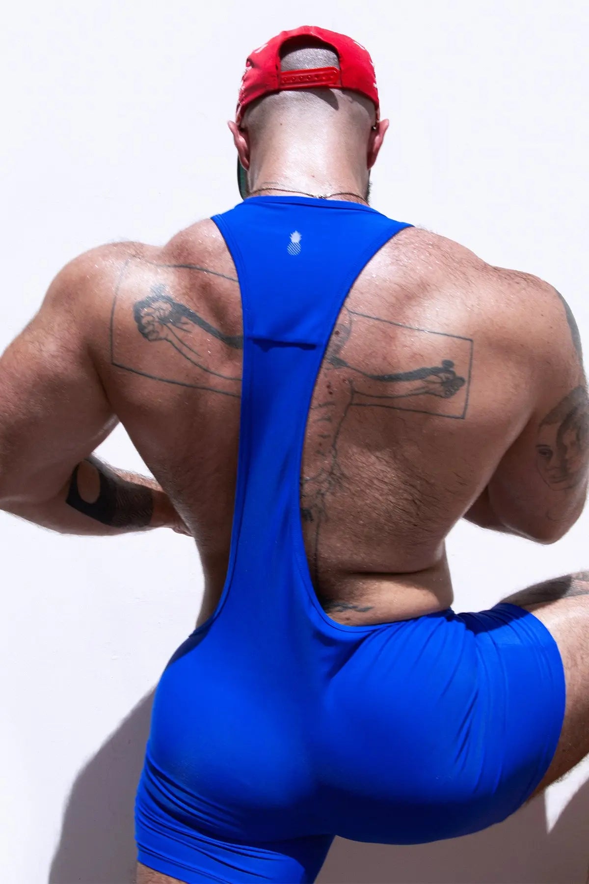 JJ Malibu Men's Athletic Wrestling Singlet Bodysuit  - Royal Blue