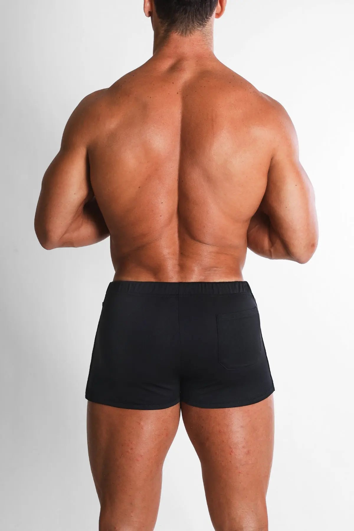 JJ Malibu Men's For-the-Night 2" Gym Short Shorts with Drawstring - All Black