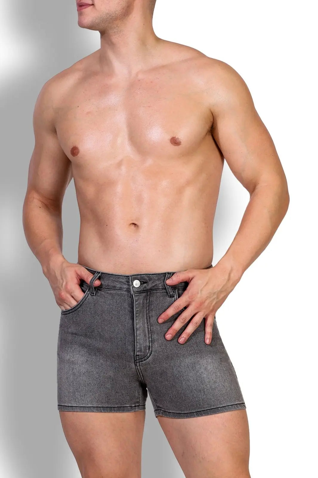 JJ Malibu Men's In-Your-Dreams 3.5" Denim Short Shorts - Steel Grey