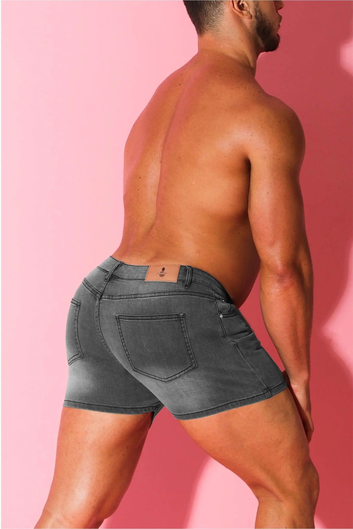 JJ Malibu Men's In-Your-Dreams 3.5" Denim Short Shorts - Steel Grey