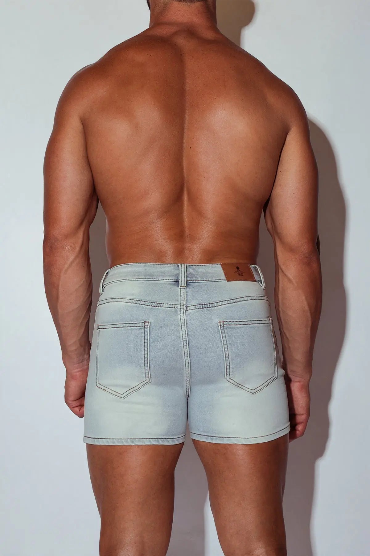 JJ Malibu Men's In-Your-Dreams 3.5" Denim Short Shorts - Hazy Blue