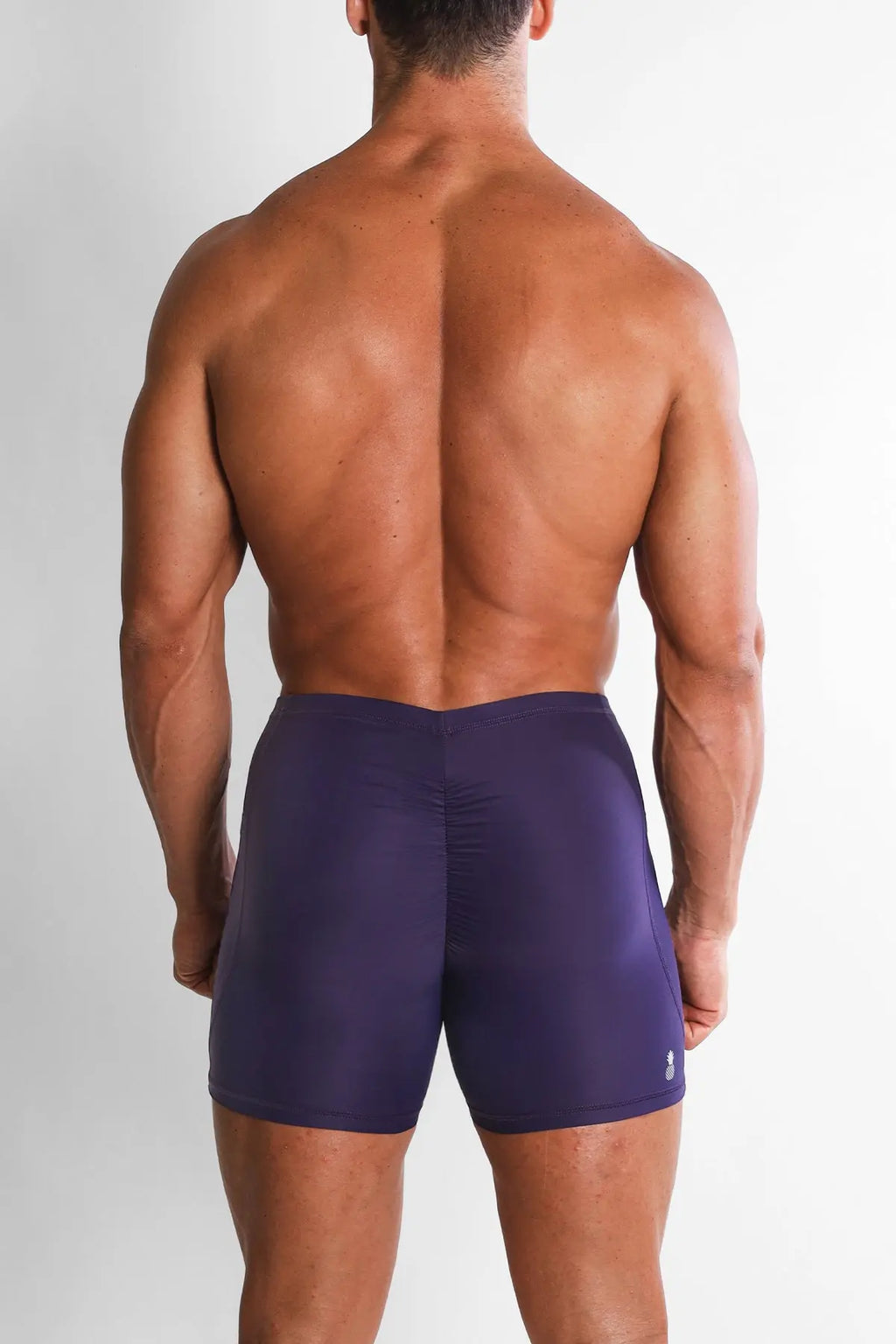 JJ Malibu Men's Lustrous Scrunch-Butt 4.5" Bike Shorts - Sugar Plum
