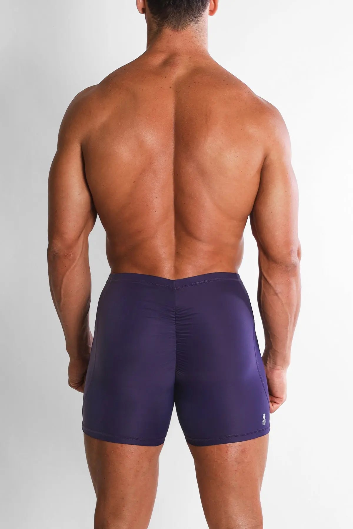 JJ Malibu Men's Lustrous Scrunch-Butt 4.5" Bike Shorts - Sugar Plum