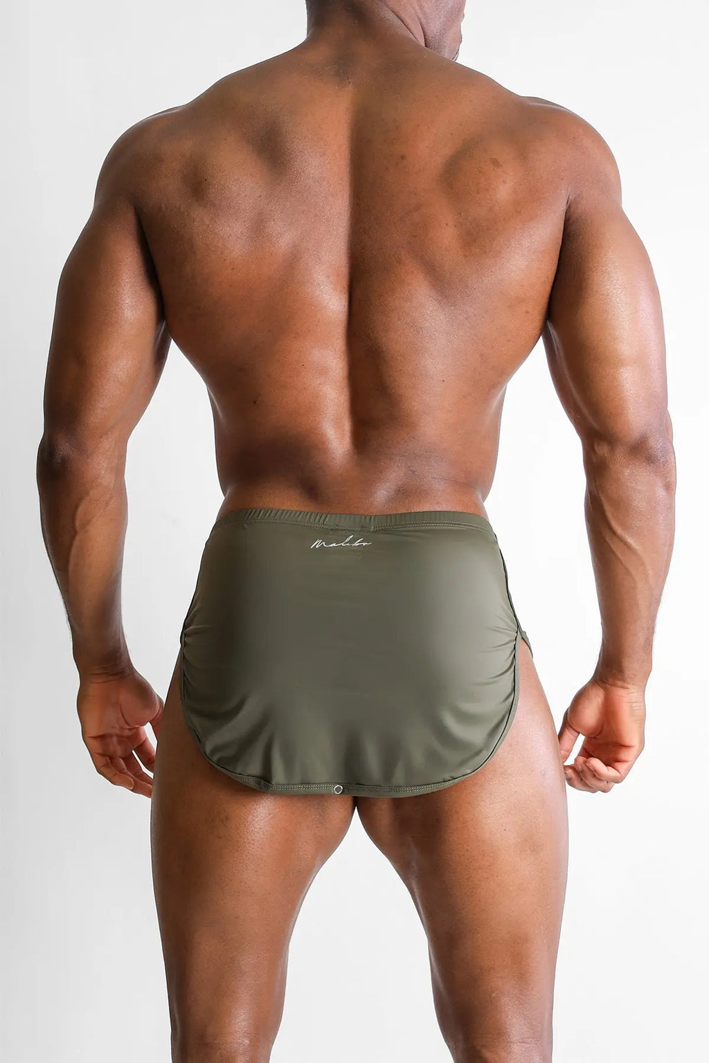 JJ Malibu Men's Cool-Dri 2-in-1 Shorts with Thong Lining - Olive