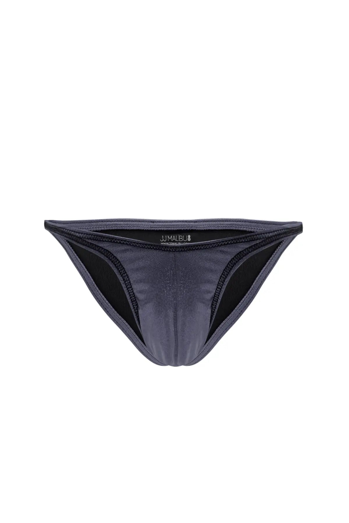 JJ Malibu Men's Luna Scrunch-Butt Thong - Metallic Black