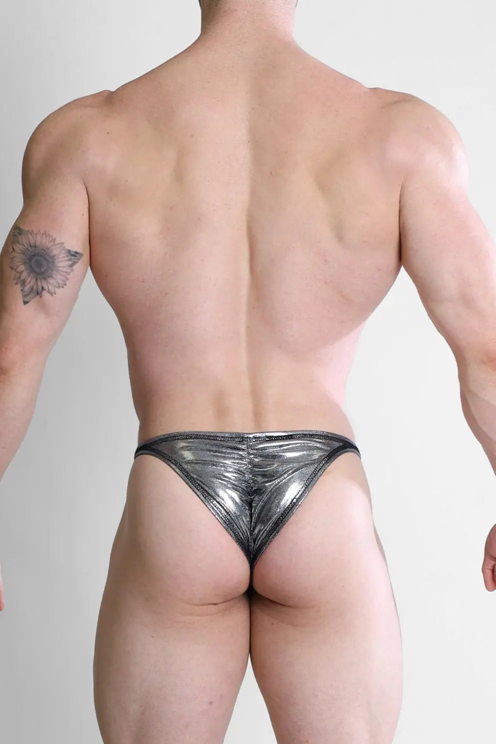 JJ Malibu Men's Luna Scrunch-Butt Thong - Metallic Silver