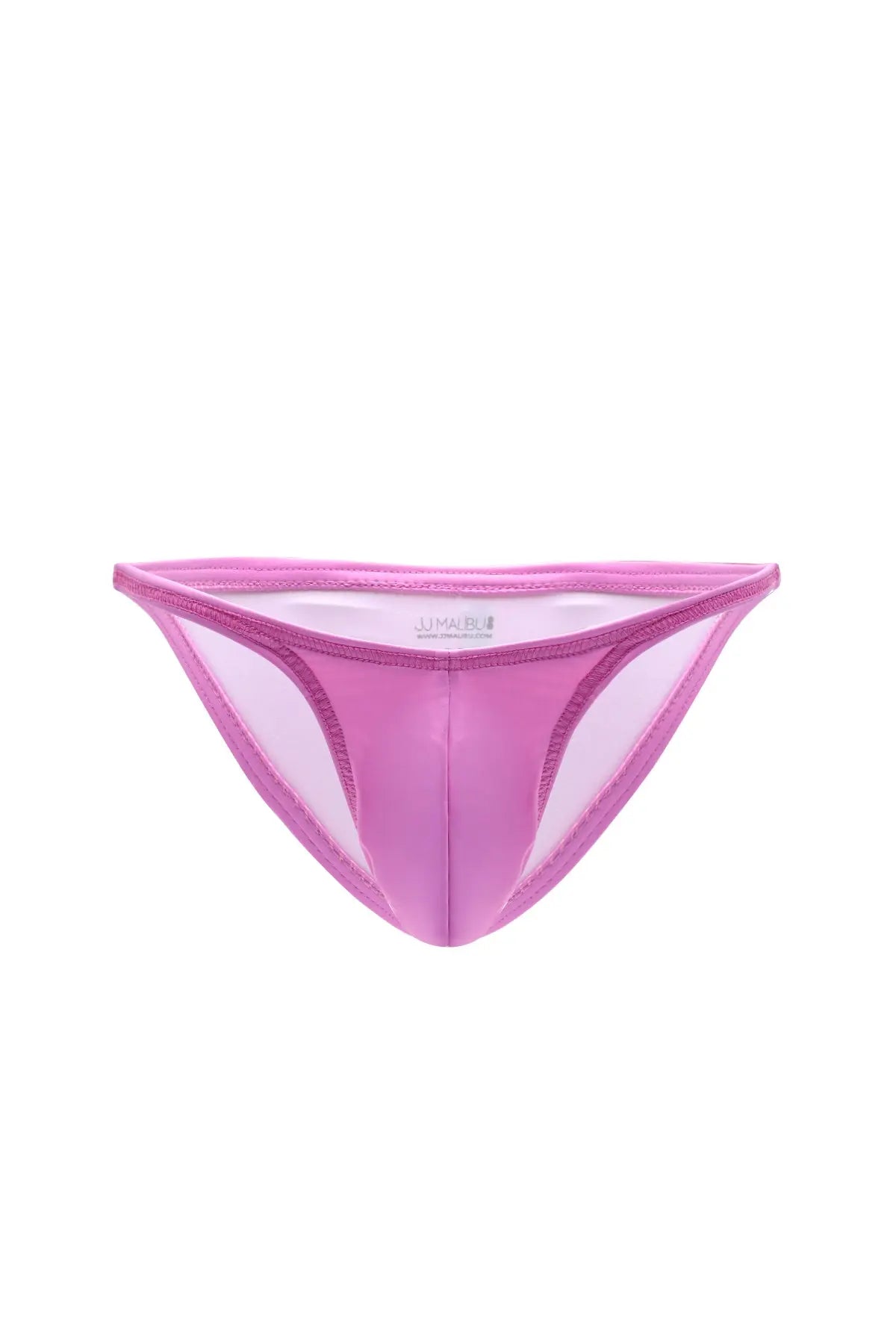 JJ Malibu Men's Soft Vegan Leather Scrunch-Butt Briefs - Pink