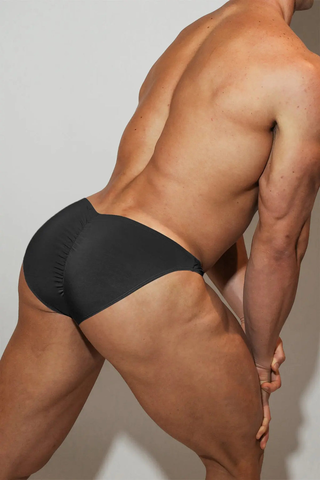 JJ Malibu Men's Premium Modal Scrunch-Back CHEEKY Brief - Noir