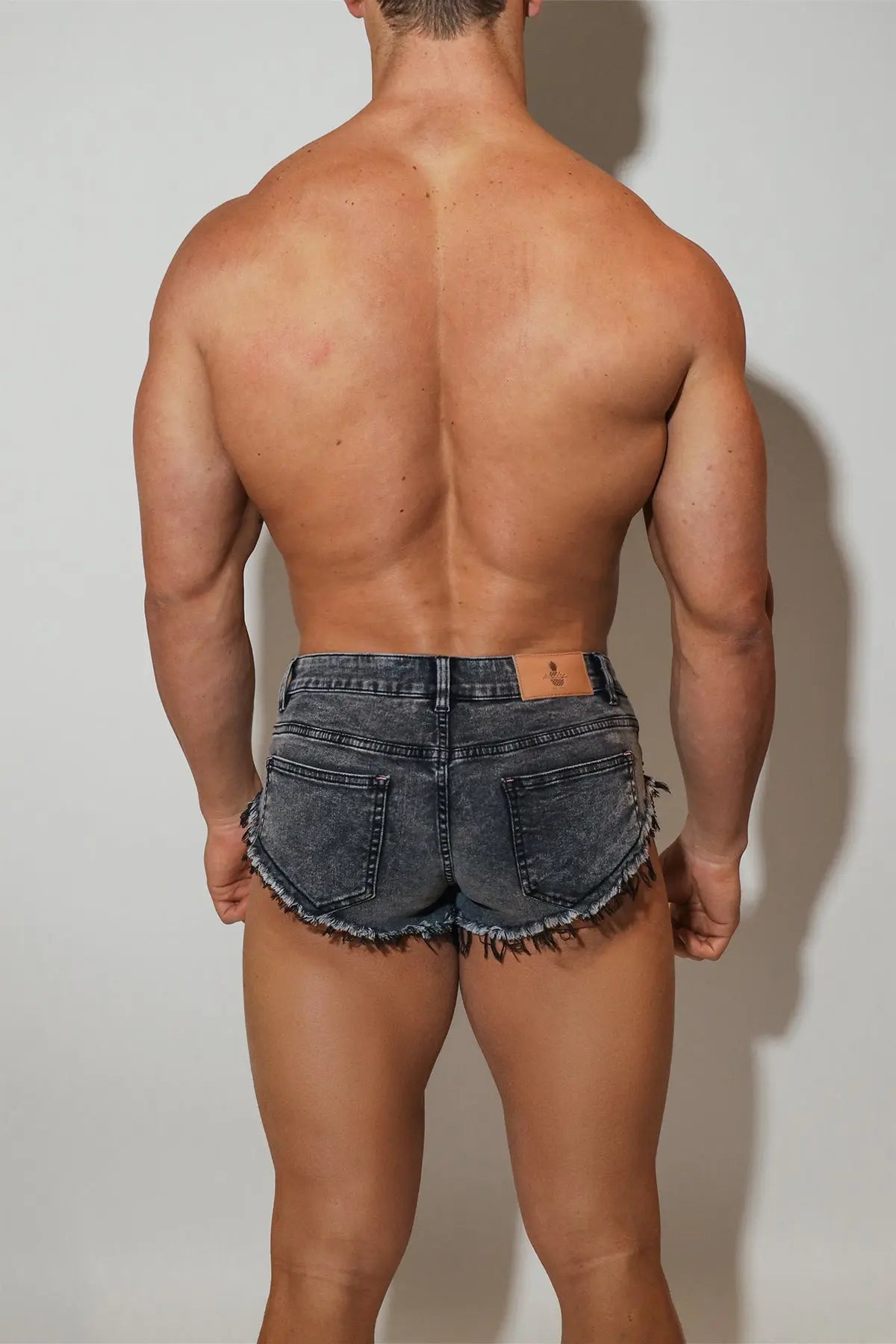 JJ Malibu Men's Vintage Washed Distressed Booty Shorts  - Noir