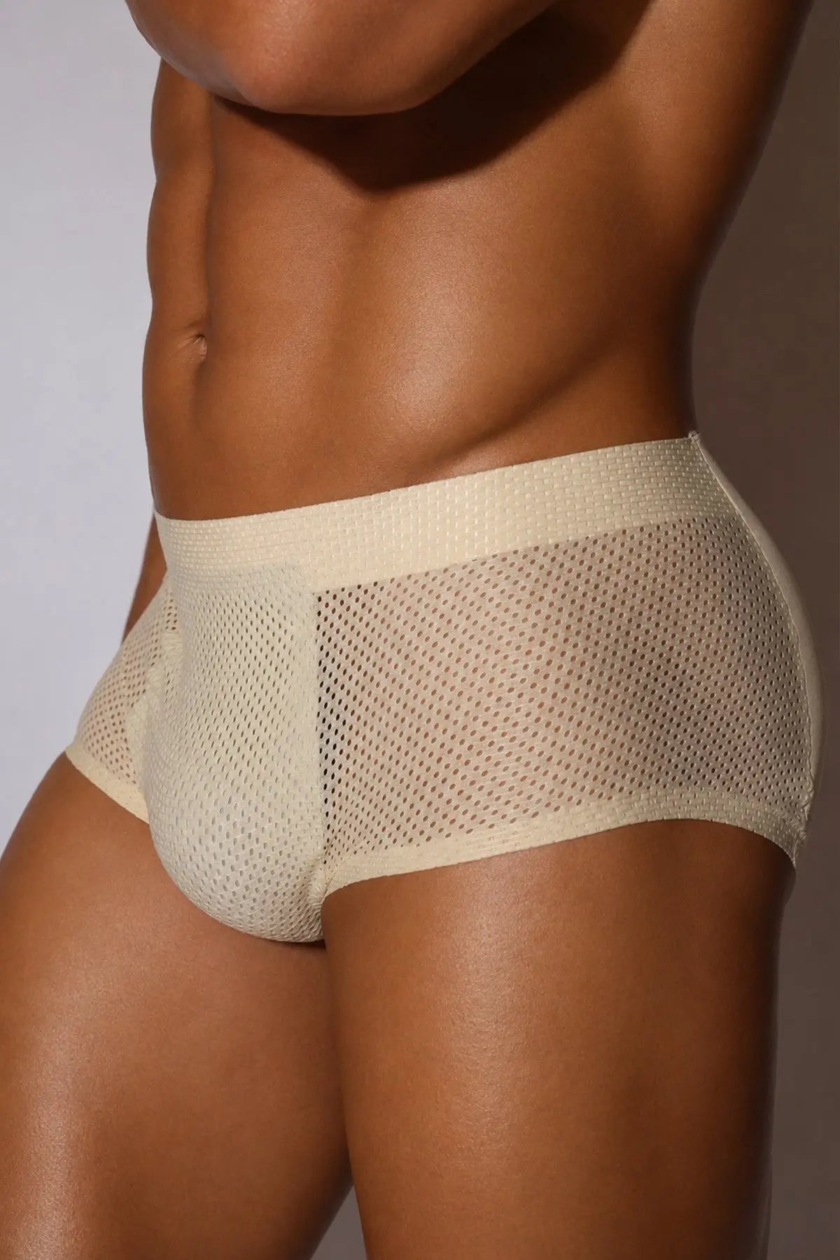 JJ Malibu Men's Padded Butt-Lift Boxers - Nude