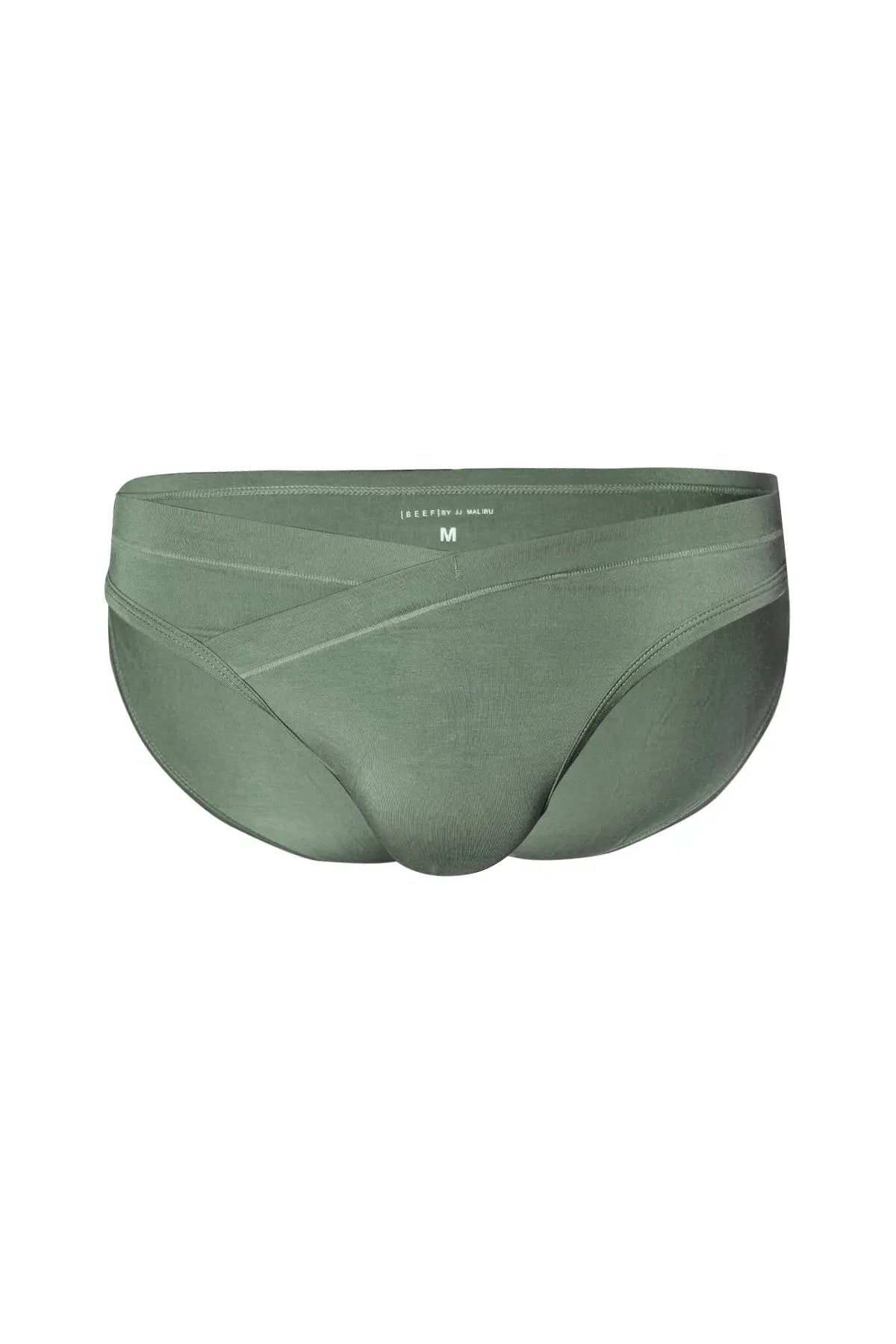 JJ Malibu Men's Soft Modal Criss-Cross Briefs - Charcoal Olive