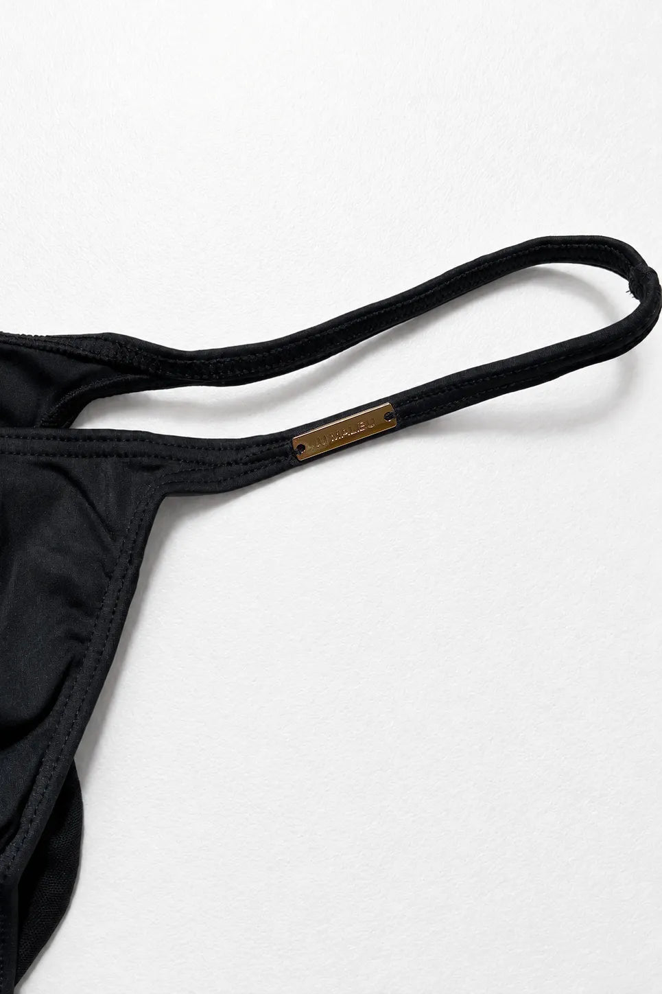 JJ Malibu Men's Strappy Little Swim Thong - Midnight Black