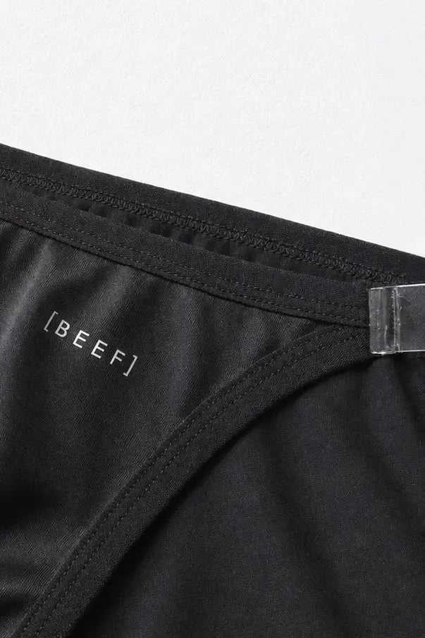JJ Malibu Men's Clear Side Satin Briefs - Black Licorice