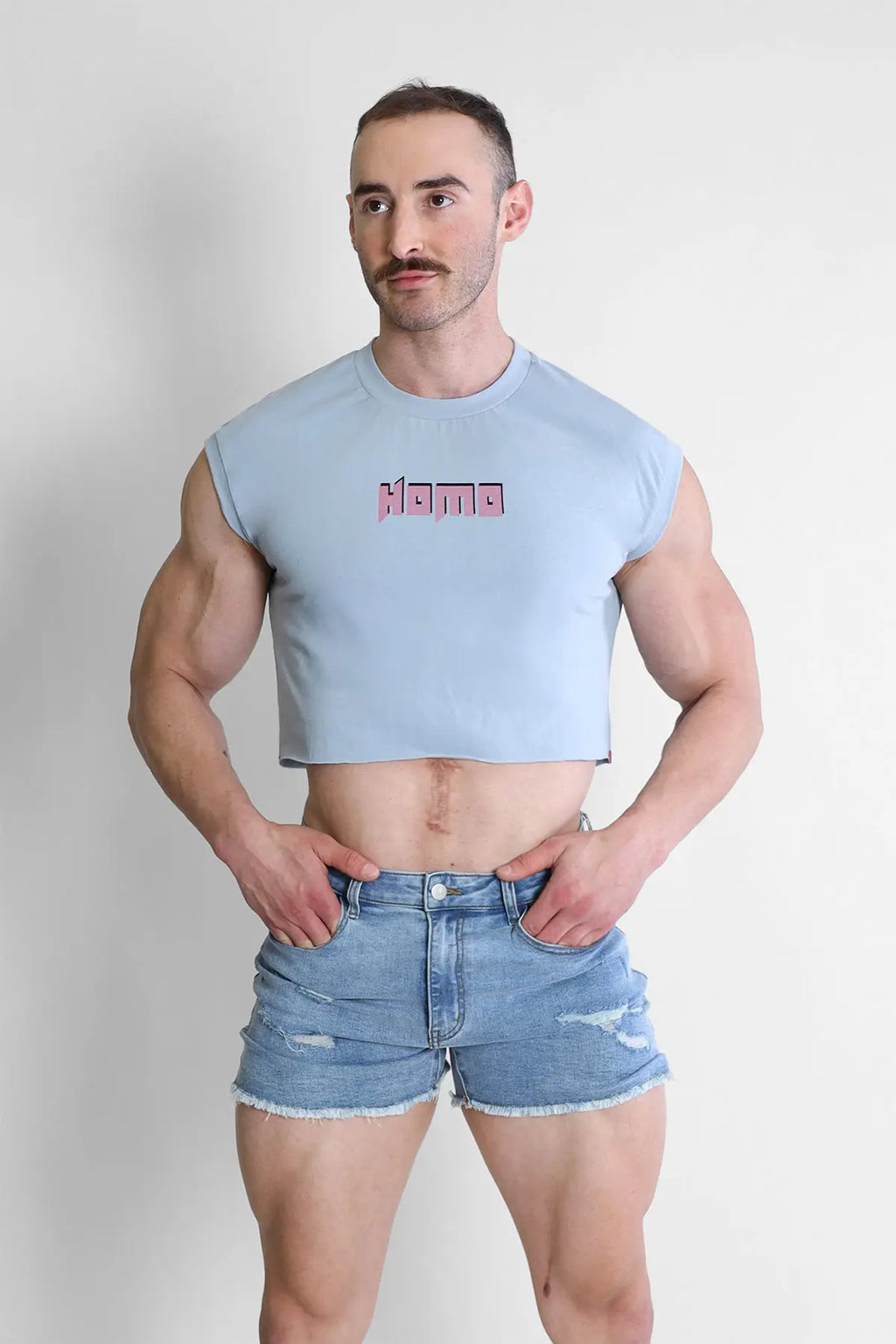 JJ Malibu Men's Escapism Muscle-Fit Crop Tank - Homo
