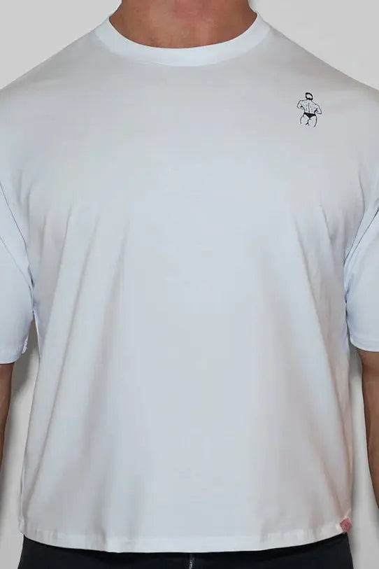 JJ Malibu Men's Oversized Relaxed Crop Top - Ivory