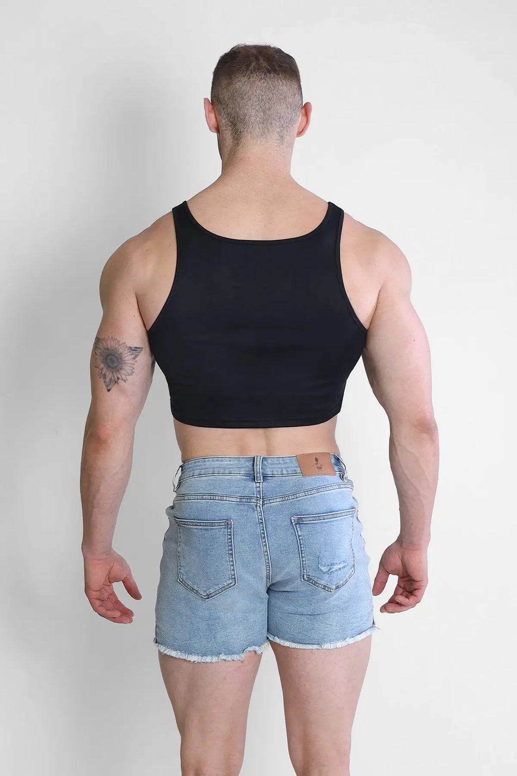JJ Malibu Men's JJ Dry-Cool Crop Tank Top - Black