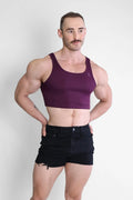 JJ Malibu Men's JJ Dry-Cool Crop Tank Top- Purple