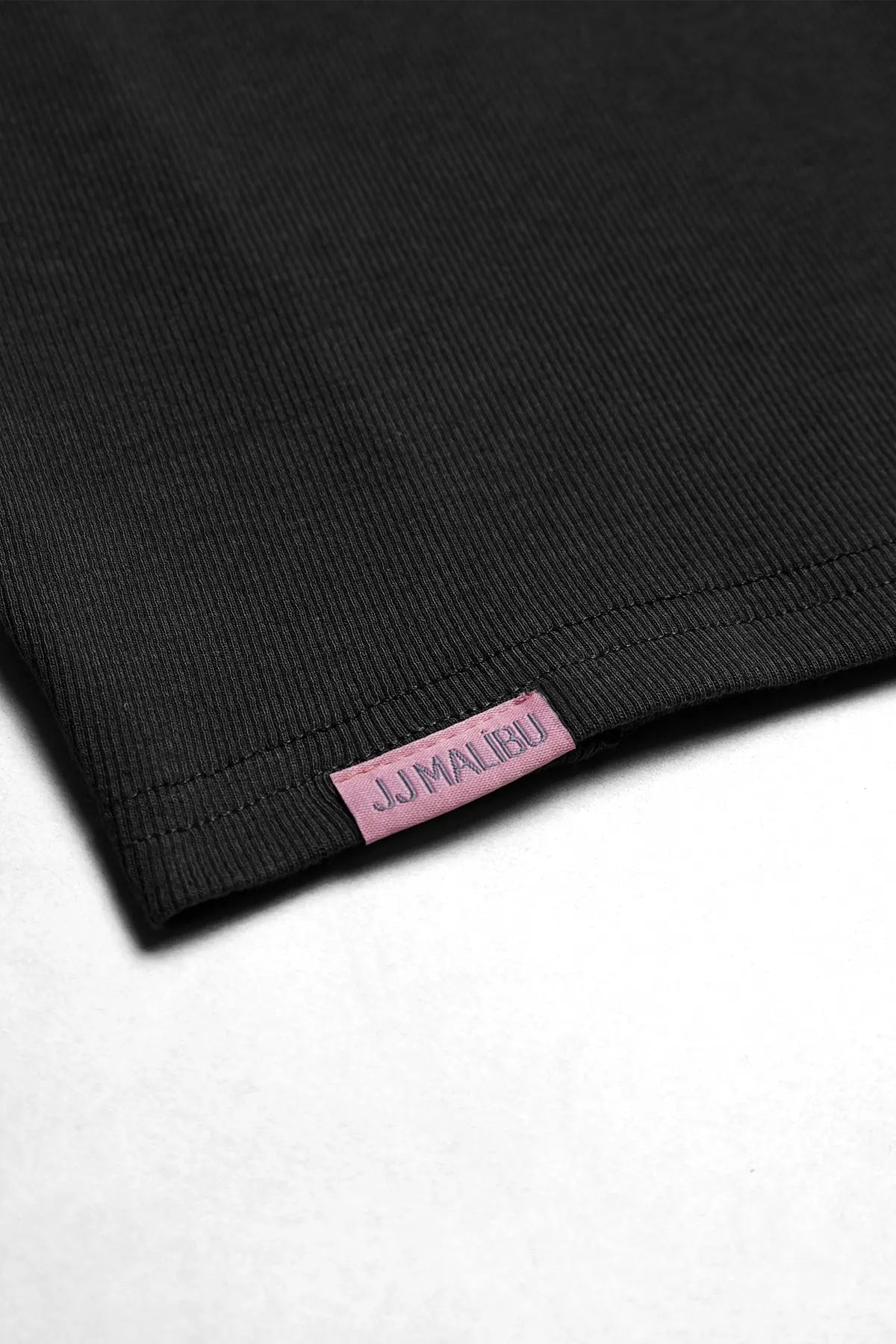 JJ Malibu Men's Cap Sleeve Rib Knit Crop Top - Black