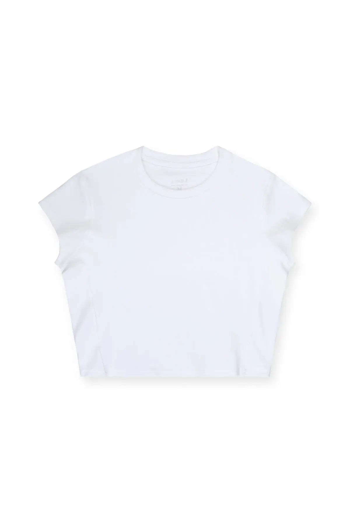 JJ Malibu Men's Cap Sleeve Rib Knit Crop Top - Ivory