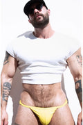 JJ Malibu Men's Cap Sleeve Rib Knit Crop Top - Ivory
