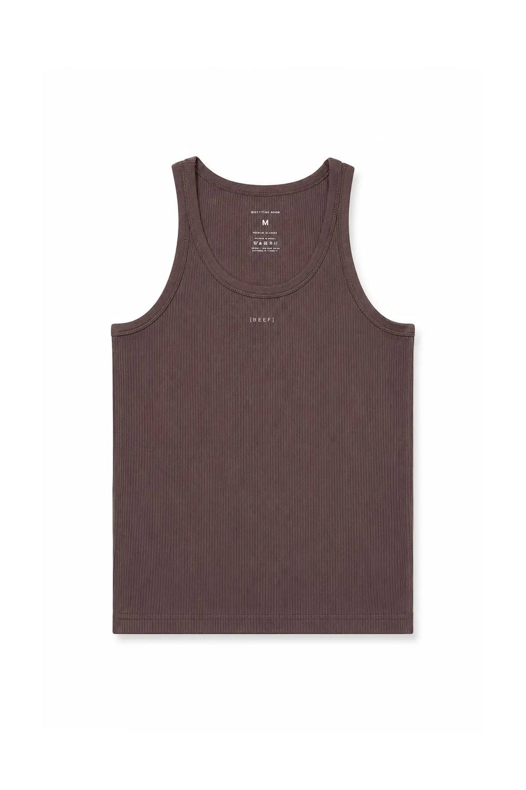 JJ Malibu Men's Slim Rib Knit Tank Top - Mocha