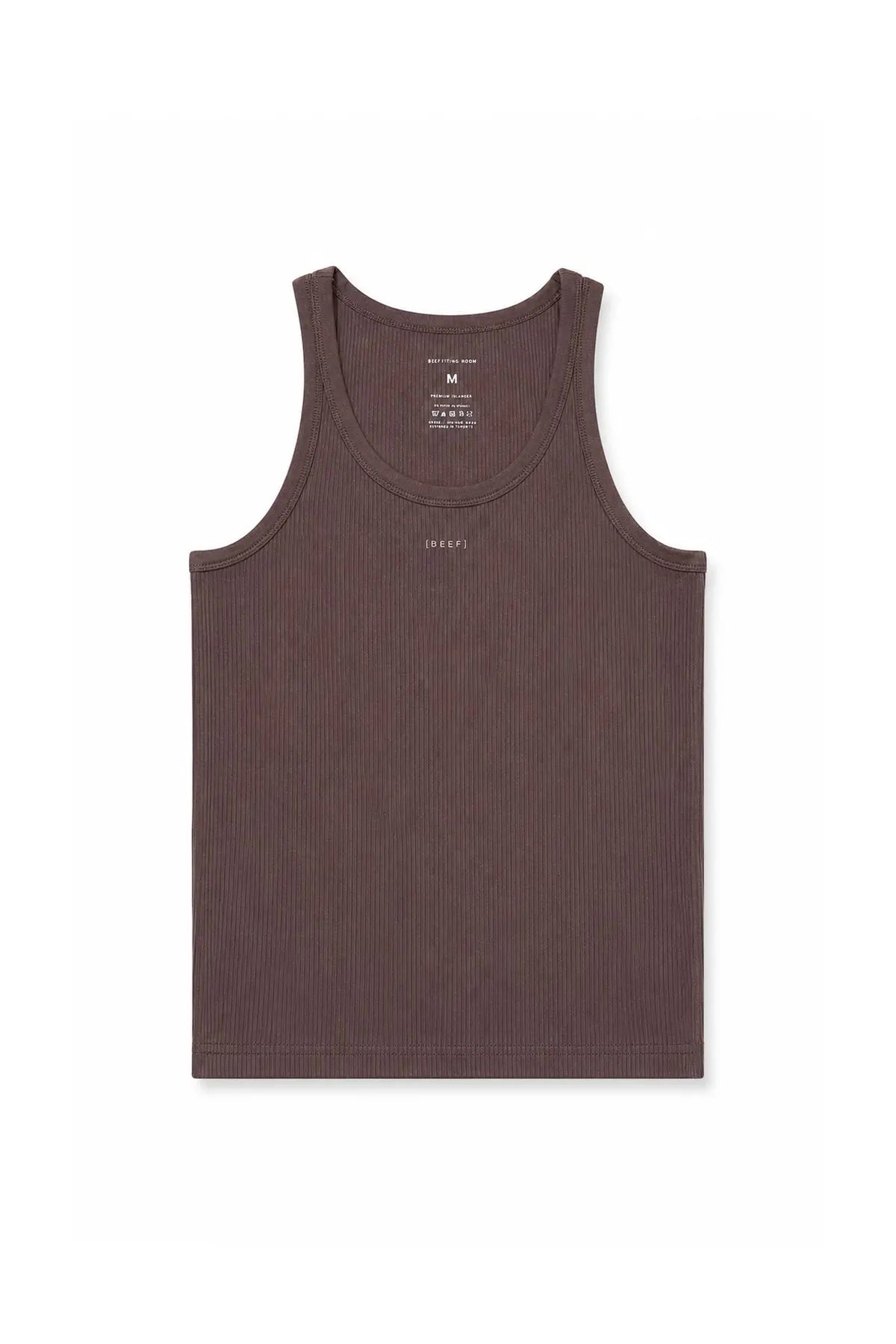 JJ Malibu Men's Slim Rib Knit Tank Top - Mocha