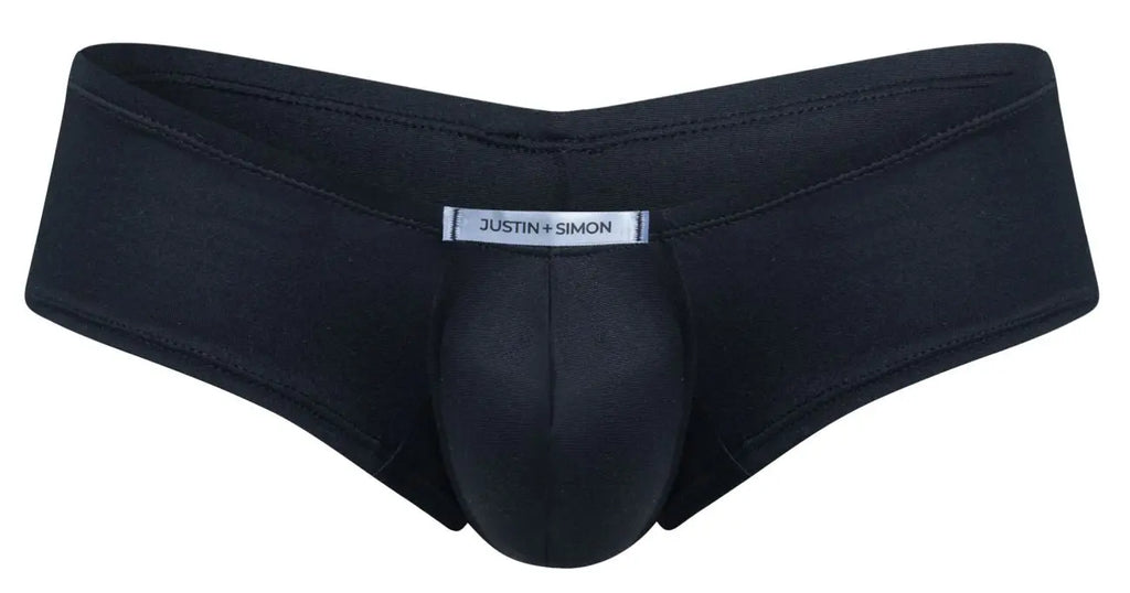 JUSTIN+SIMON Men's Underwear XSJ13 Cheeky Bulge Boxer Color Peach Black