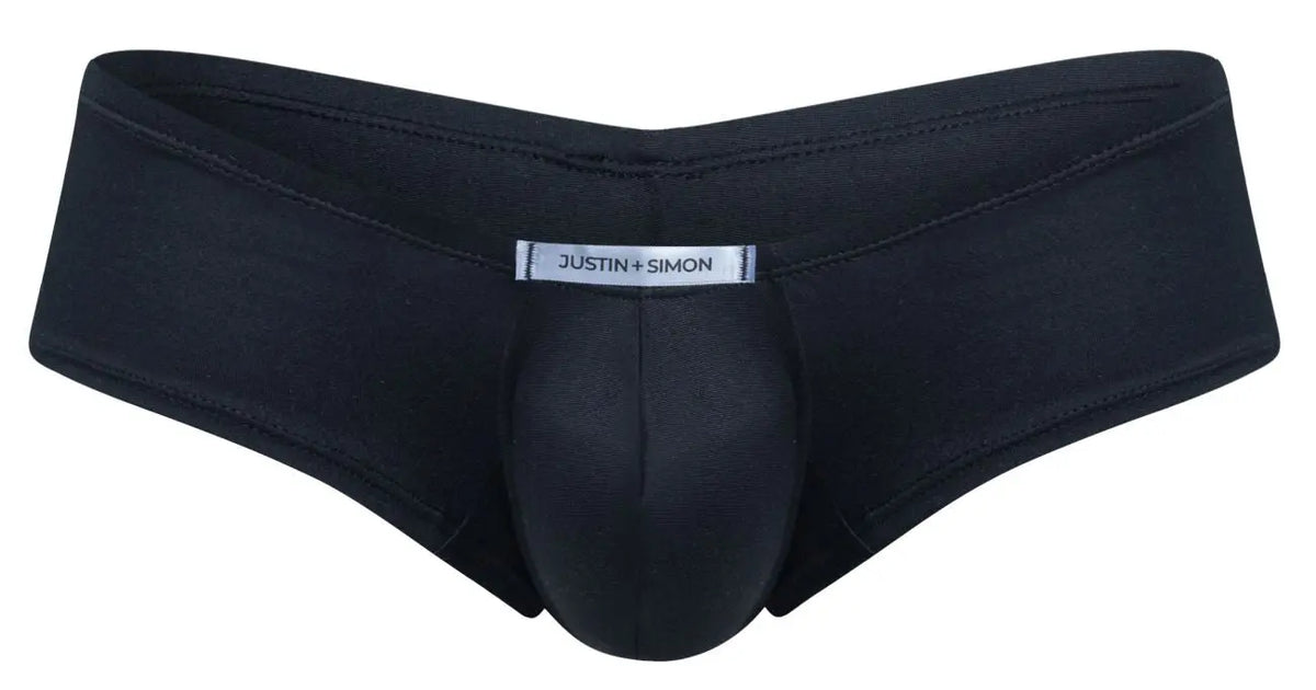 JUSTIN+SIMON Men's Underwear XSJ13 Cheeky Bulge Boxer Color Peach Black