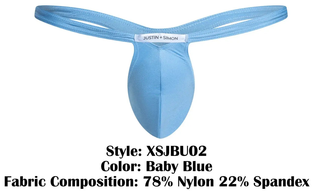 JUSTIN+SIMON 남성 속옷 XSJBU02 벌지 스트링 팬티 색상 베이비 블루