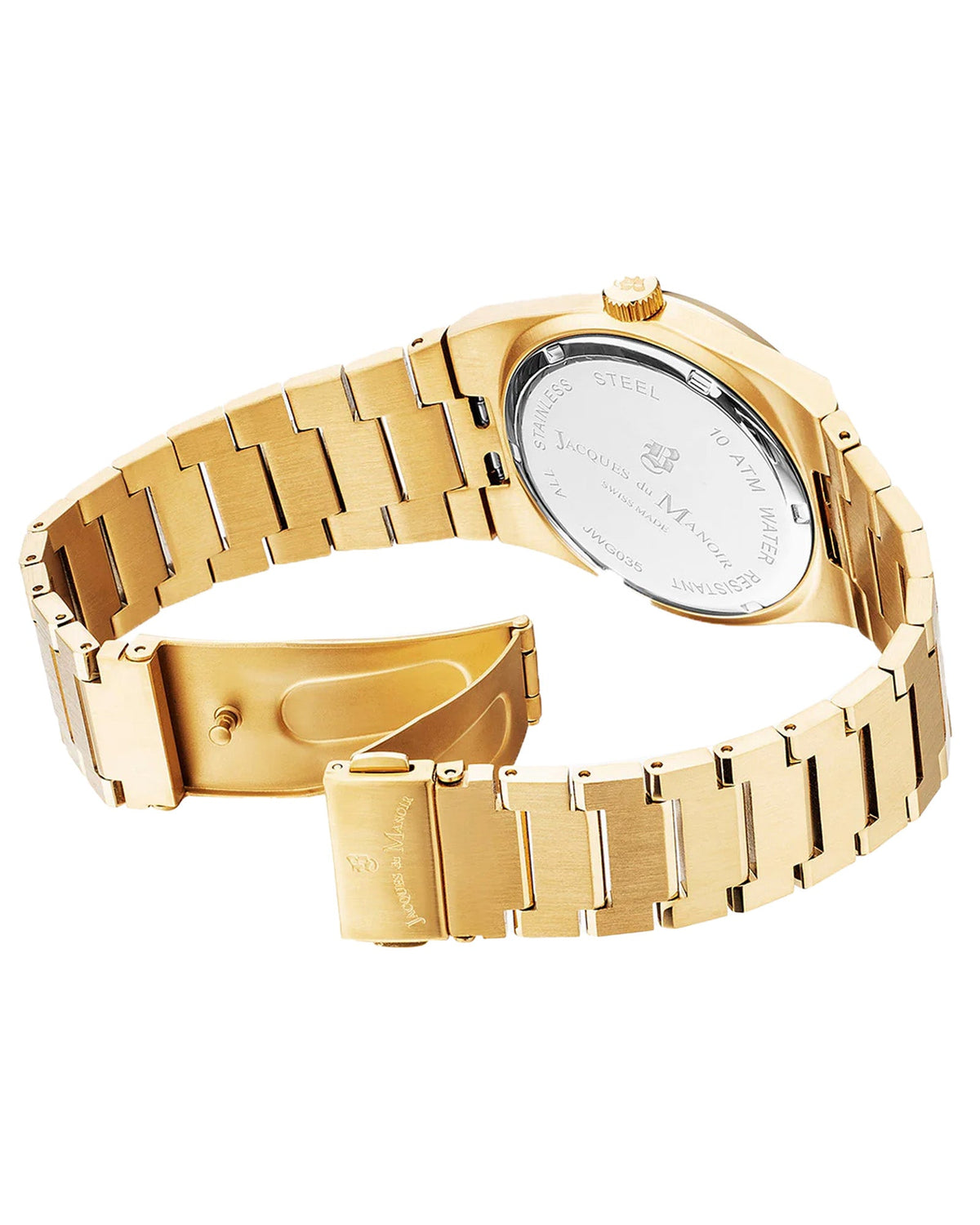 JDM Horizon Gents 41mm Black Dial Gold Stainless Steel Strap Watch