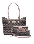 DARCY SET OF 3 VEGAN LEATHER BAGS- KH17-SET-BLK