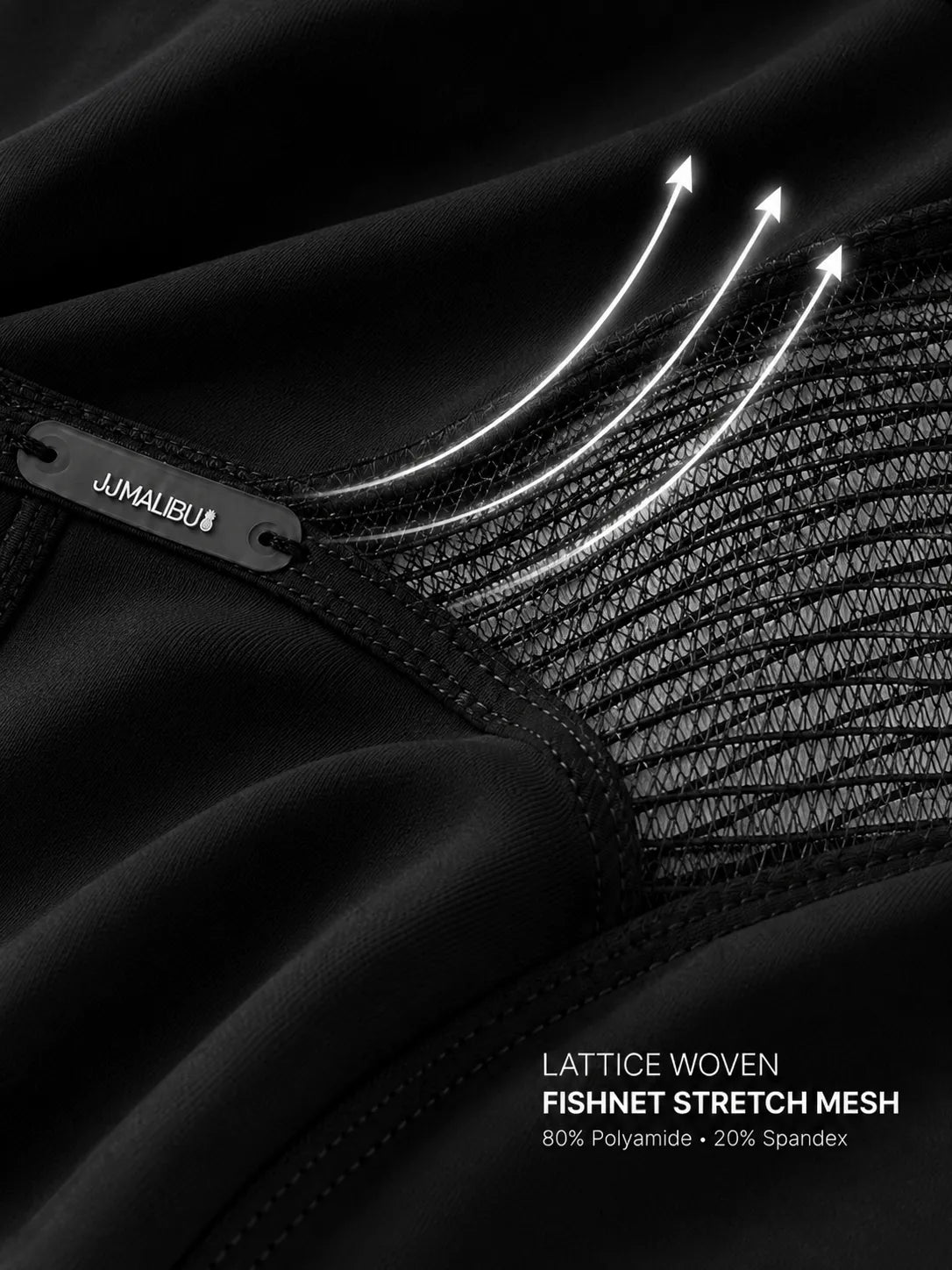 JJ Malibu Men's Lattice Side Mesh Thongs - Black Licorice