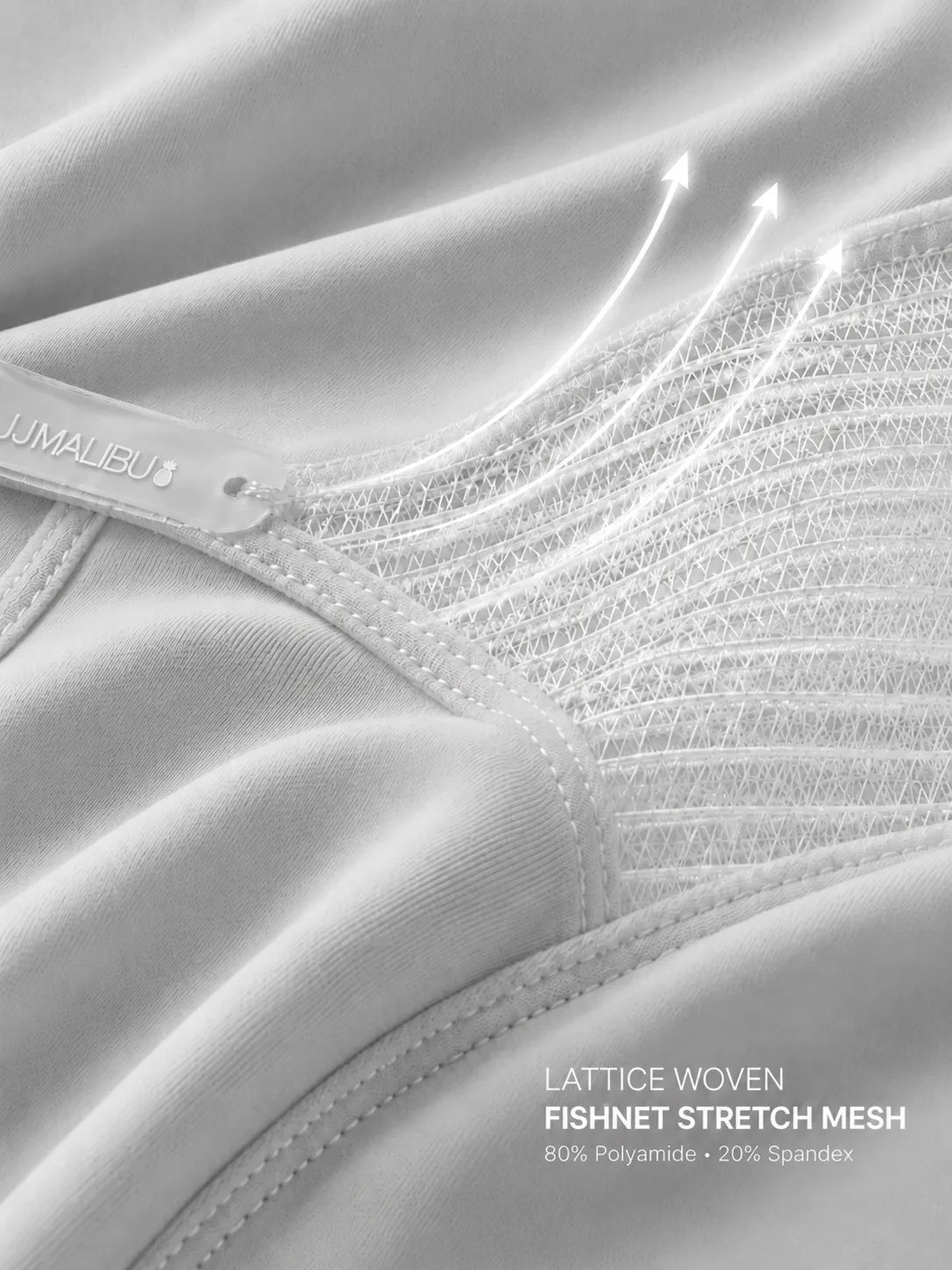 JJ Malibu Men's Lattice Side Mesh Thongs - Glacier Grey