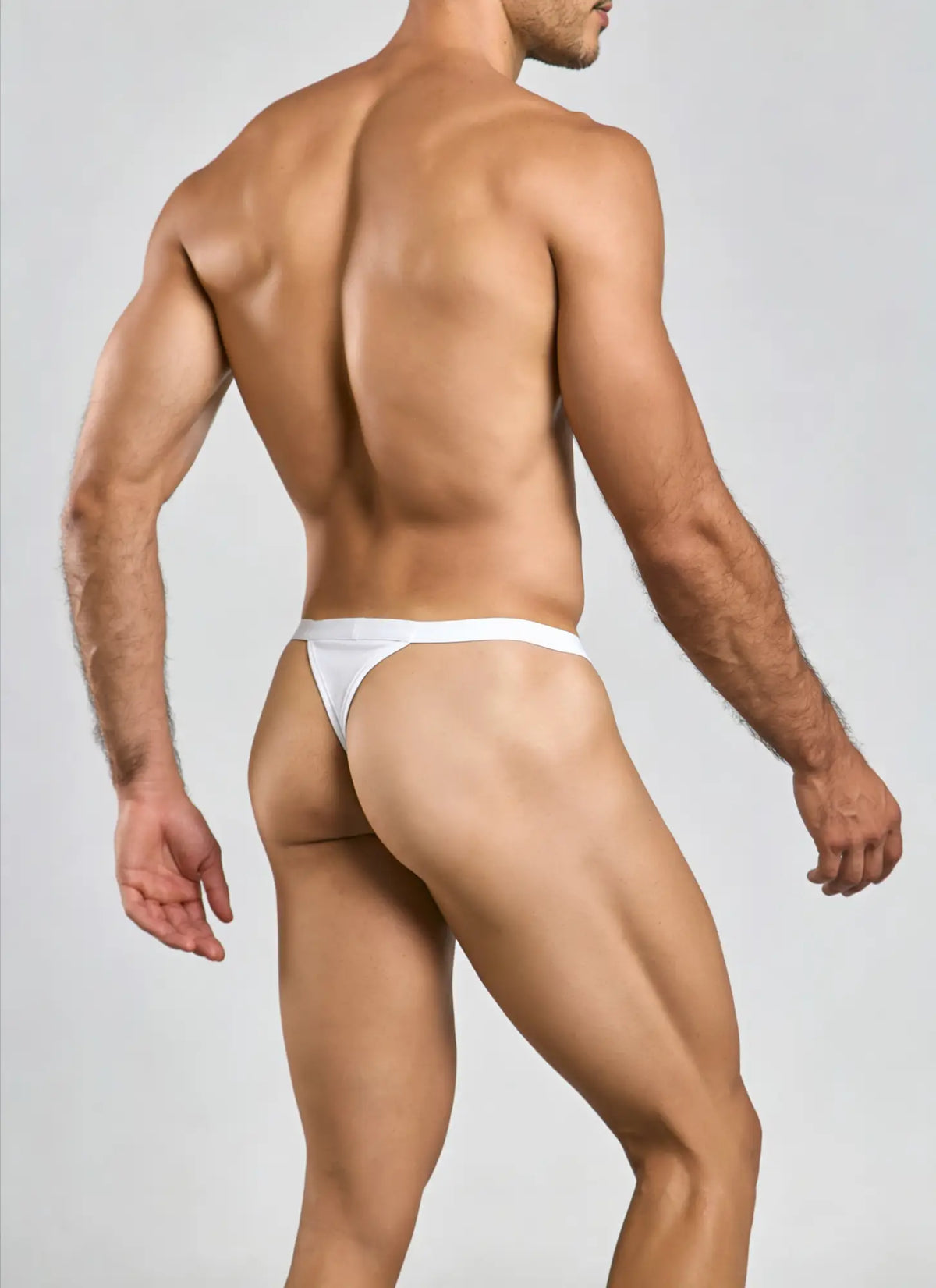 White thong briefs from MOB Y sexy thong made of soft fabric showing the back side design for comfortable wear