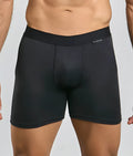 Malebasics classic tripack black menâ€™s boxer briefs with smooth form-fitting fabric and branded waistband