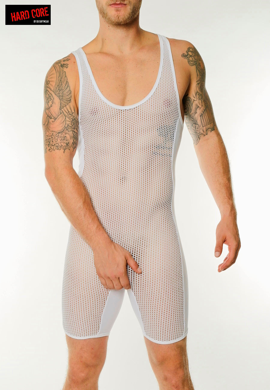 Go Softwear 4208 Men's Chain Link Mesh Singlet - White