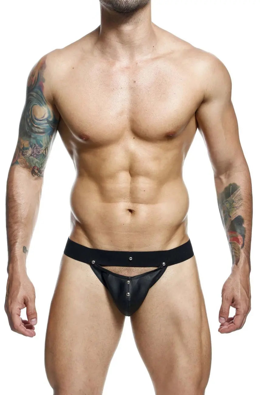 MaleBasics Men's Underwear DMBL04 DNGEON Peakaboo Jockstrap Color Black