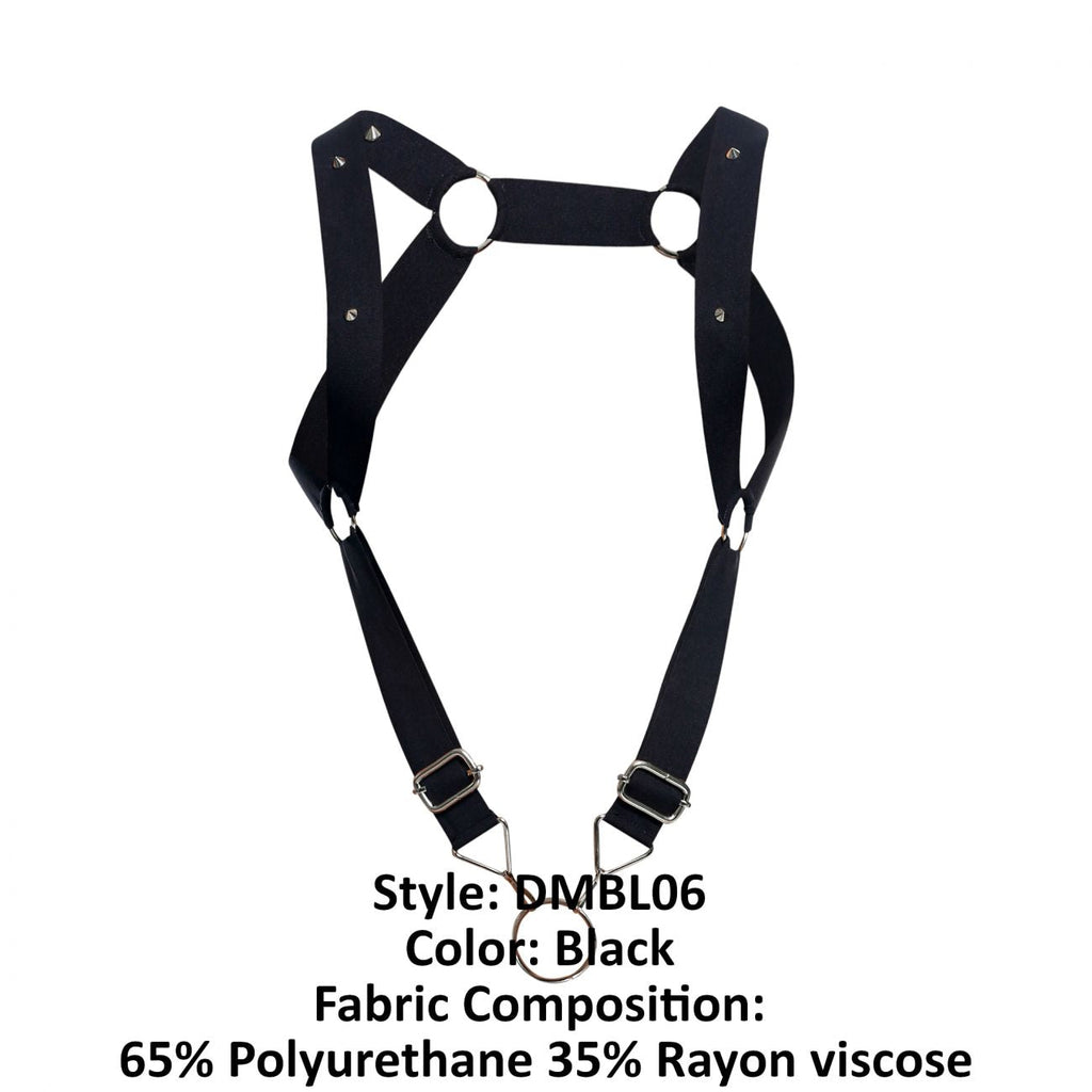 MaleBasics 남성 란제리 DMBL06 DNGEON 스트레이트 백 하네스 블랙